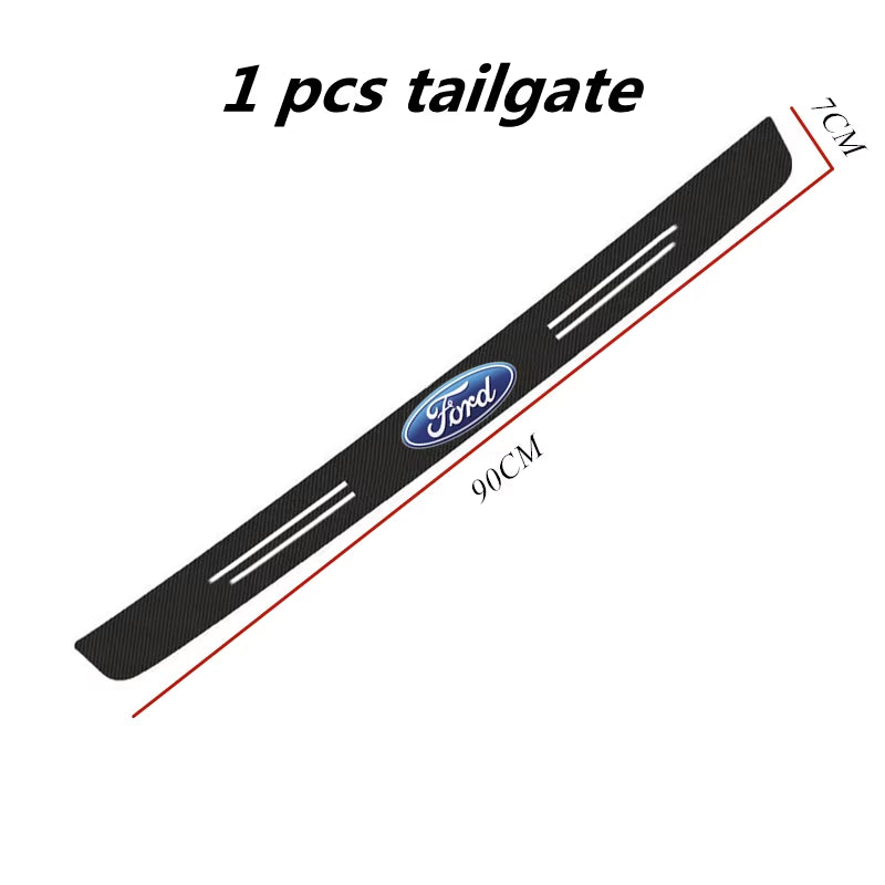 60X7CM Carbon Fiber Car Door Threshold Protective Sticker for Fiesta C-Max Kuga Ranger Raptor KA Fusion ST Transit Edge