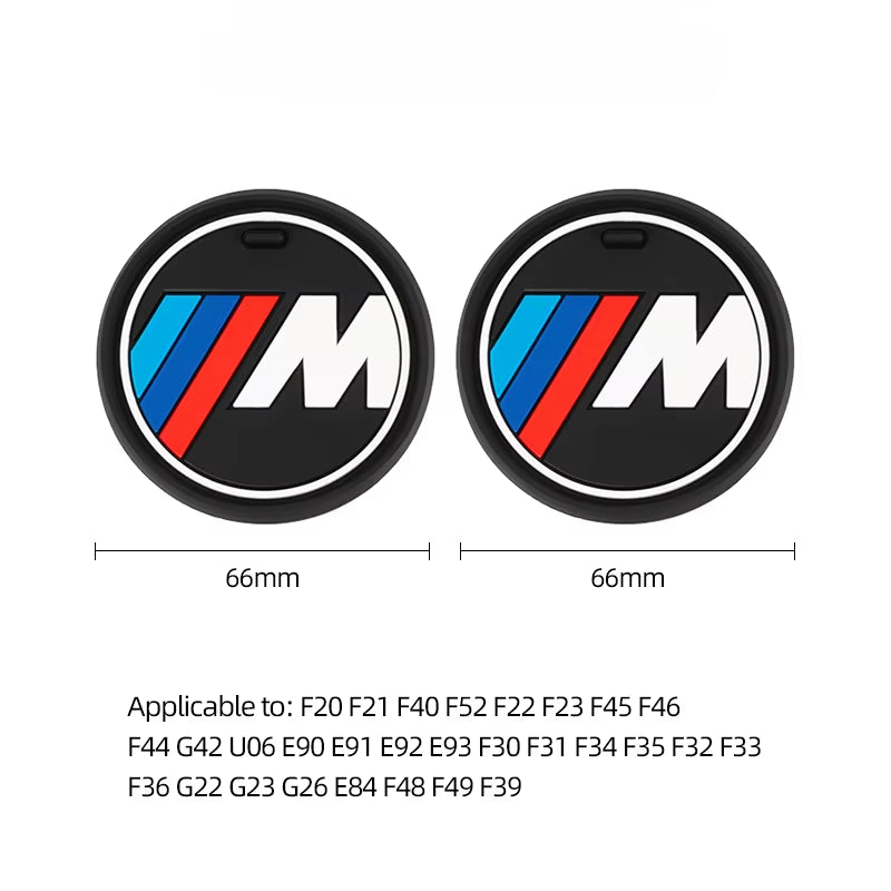 Car Interior Coaster Water Cup Anti-Slip Pad Decorate Mat for E46 E90 E60 F30 F10 E39 E36 F20 G30 G20 E87 E92 E91 E30 F11 X1