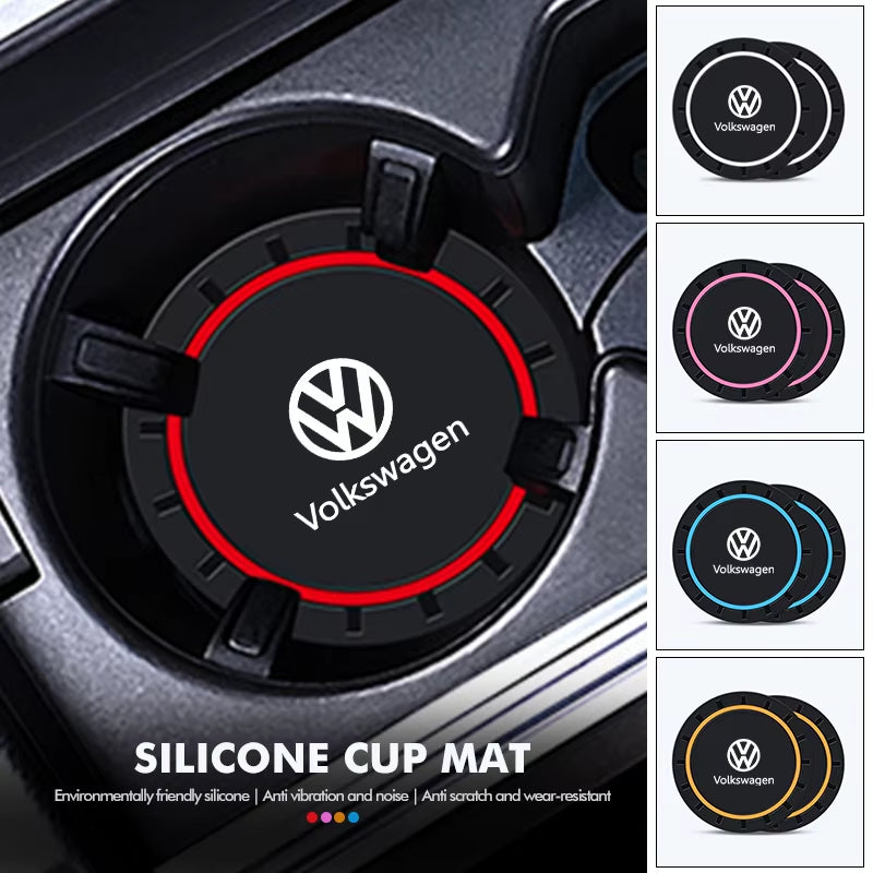 2Pcs Car Water Cup Drink Holder anti Shake Fixed Anti-Slip Mats for VW Scirocco Jetta Beetle Golf 4 5 6 Passat Polo