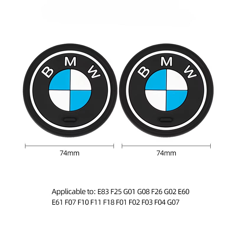 Car Interior Coaster Water Cup Anti-Slip Pad Decorate Mat for E46 E90 E60 F30 F10 E39 E36 F20 G30 G20 E87 E92 E91 E30 F11 X1