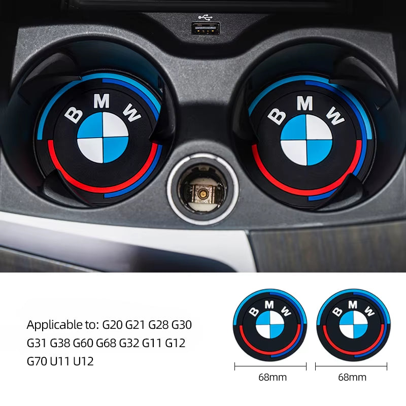 Car Interior Coaster Water Cup Anti-Slip Pad Decorate Mat for E46 E90 E60 F30 F10 E39 E36 F20 G30 G20 E87 E92 E91 E30 F11 X1