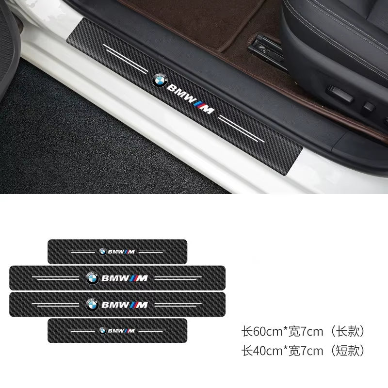 4Pcs Car anti Scratch Door Sill Plate Protectors Strip for M M3 M5 X1 X3 X5 X6 E90 E91 E92 E93 M3 E60
