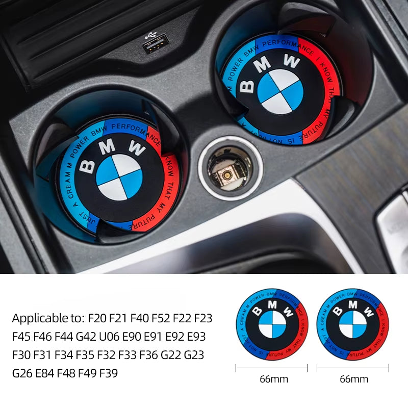 Car Interior Coaster Water Cup Anti-Slip Pad Decorate Mat for E46 E90 E60 F30 F10 E39 E36 F20 G30 G20 E87 E92 E91 E30 F11 X1
