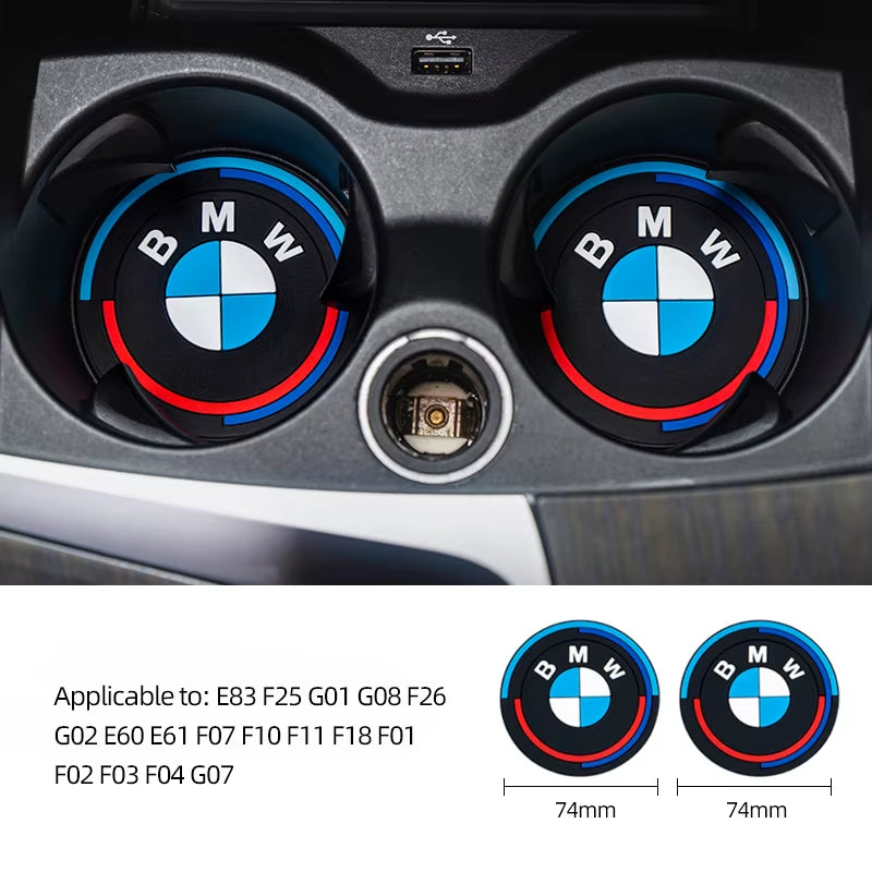Car Interior Coaster Water Cup Anti-Slip Pad Decorate Mat for E46 E90 E60 F30 F10 E39 E36 F20 G30 G20 E87 E92 E91 E30 F11 X1