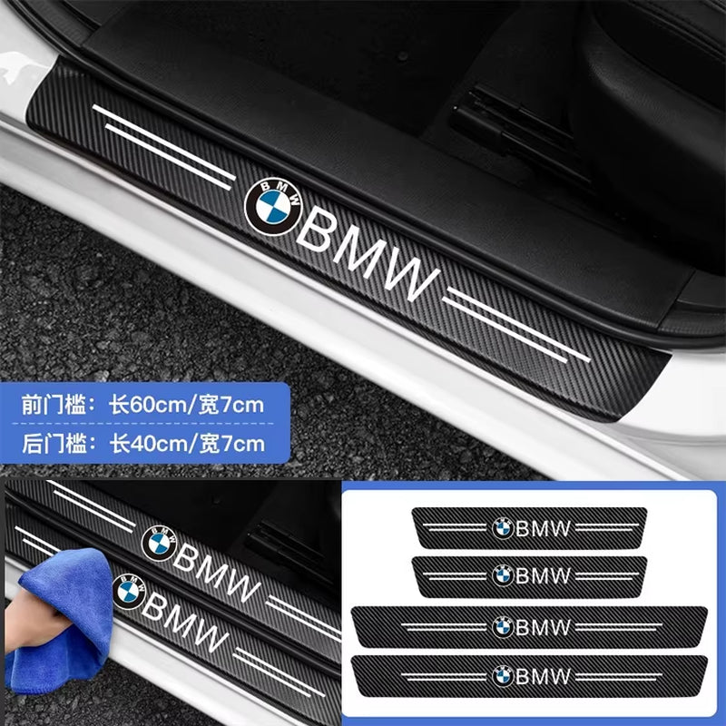 4Pcs Car anti Scratch Door Sill Plate Protectors Strip for M M3 M5 X1 X3 X5 X6 E90 E91 E92 E93 M3 E60