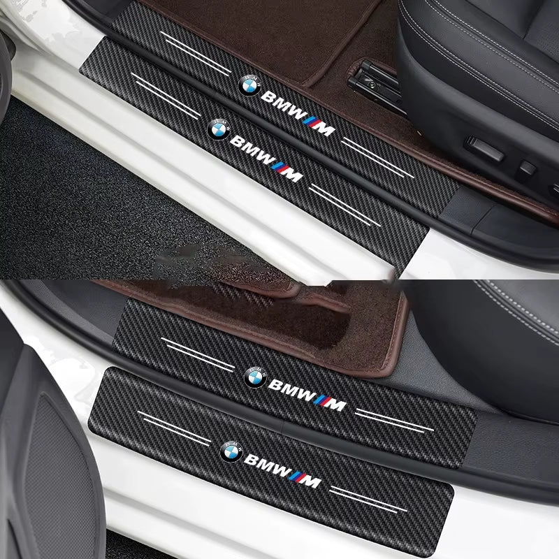 4Pcs Car anti Scratch Door Sill Plate Protectors Strip for M M3 M5 X1 X3 X5 X6 E90 E91 E92 E93 M3 E60