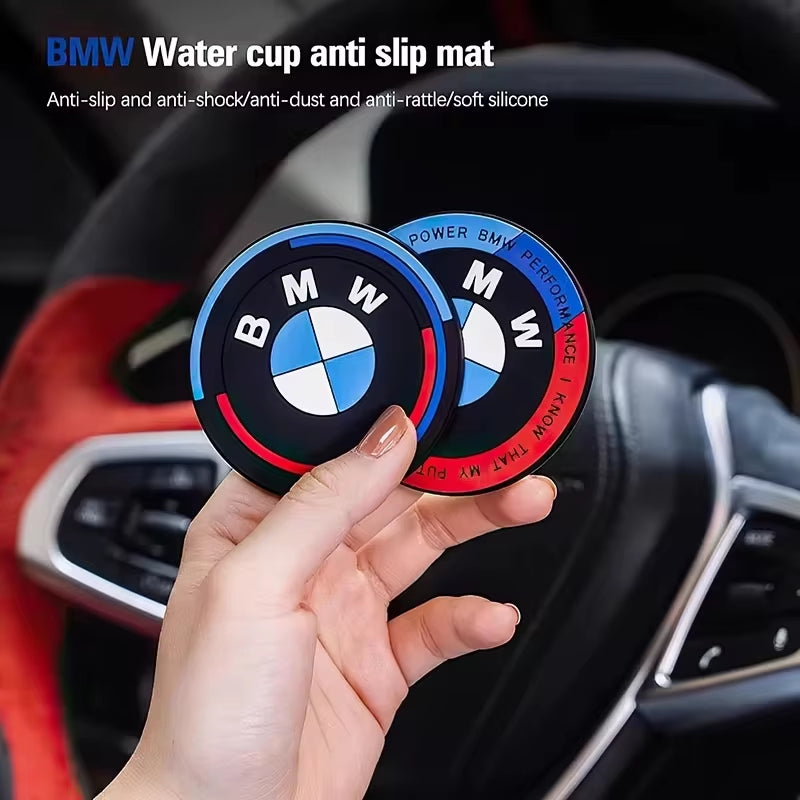 Car Interior Coaster Water Cup Anti-Slip Pad Decorate Mat for E46 E90 E60 F30 F10 E39 E36 F20 G30 G20 E87 E92 E91 E30 F11 X1
