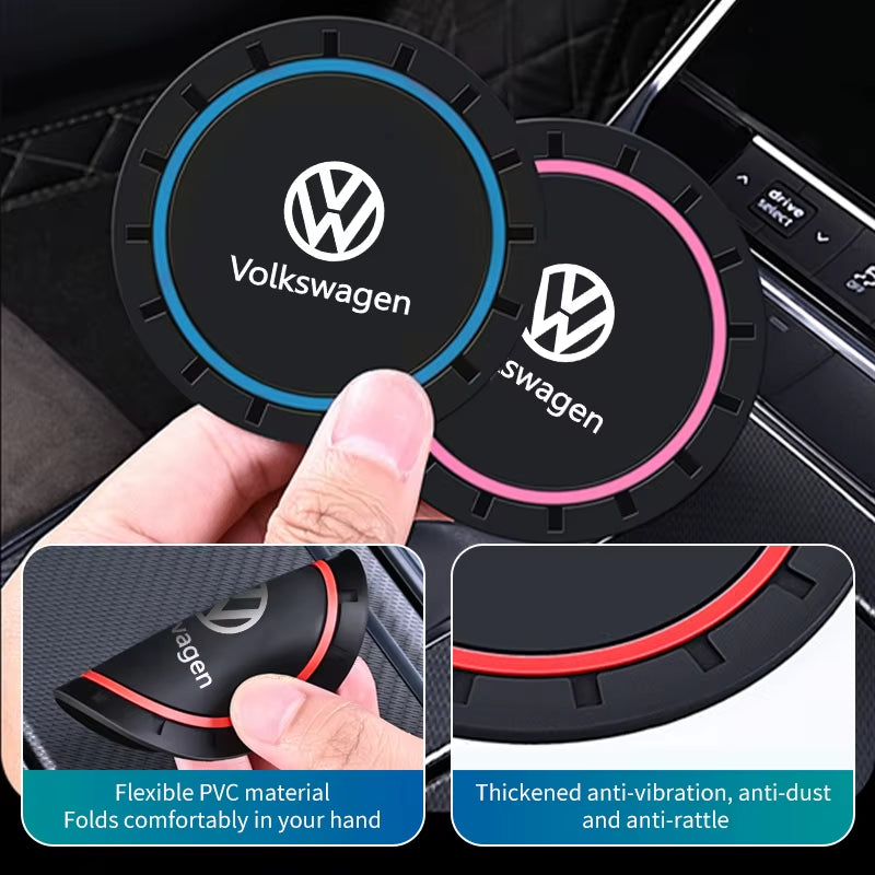 2Pcs Car Water Cup Drink Holder anti Shake Fixed Anti-Slip Mats for  VW Scirocco Jetta Beetle Golf 4 5 6 Passat Polo