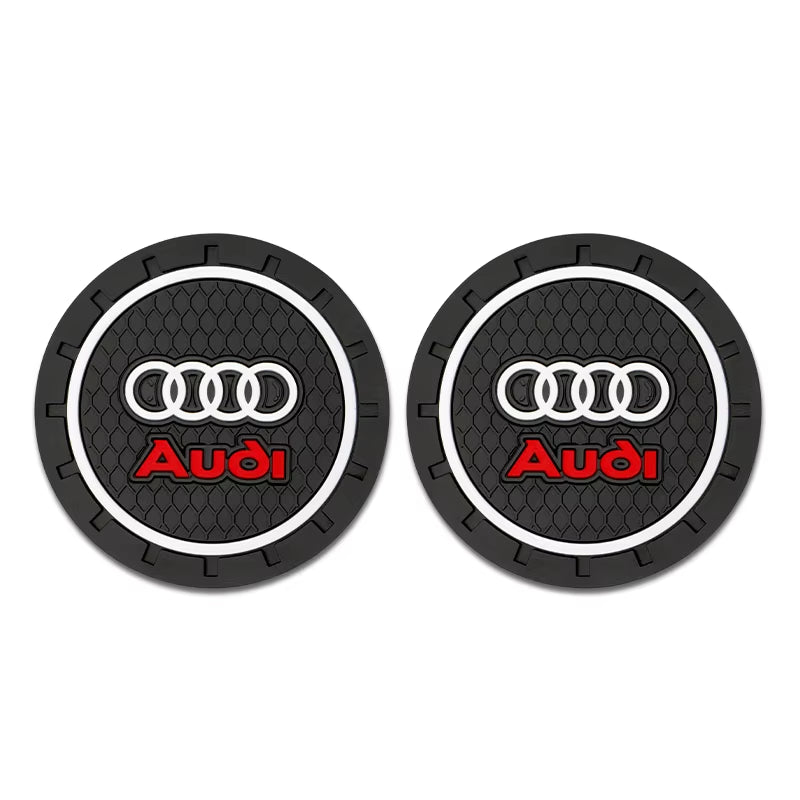 2Pcs Car Coaster Water Cup Bottle Holder Anti-Slip Pad Mat for  Sline A6 C5 C6 C7 C8 A4 B5 B6 B7 B8 B9 S3 S4 S5 Q3 8U Q5 8R