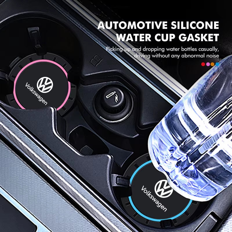 2Pcs Car Water Cup Drink Holder anti Shake Fixed Anti-Slip Mats for  VW Scirocco Jetta Beetle Golf 4 5 6 Passat Polo