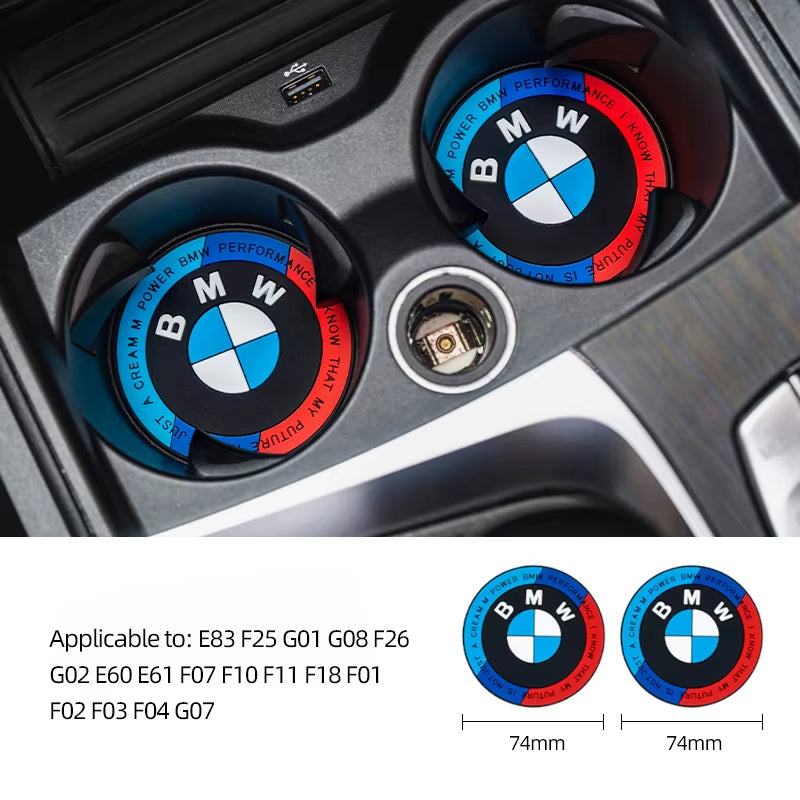 Car Interior Coaster Water Cup Anti-Slip Pad Decorate Mat for  E46 E90 E60 F30 F10 E39 E36 F20 G30 G20 E87 E92 E91 E30 F11 X1