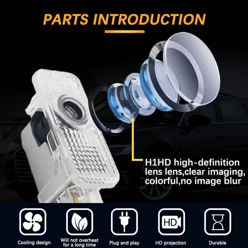 Led Car Door Welcome Light Logo Projector Laser for  A1 A3 A4 A5 A6 B5 B6 B7 B8 C5 C6 C7 A7 A8 Q3 Q5 Q7 TT 8V Car Accessorie