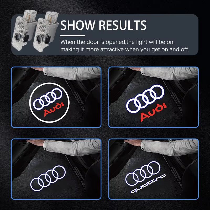 Led Car Door Welcome Light Logo Projector Laser for  A1 A3 A4 A5 A6 B5 B6 B7 B8 C5 C6 C7 A7 A8 Q3 Q5 Q7 TT 8V Car Accessorie