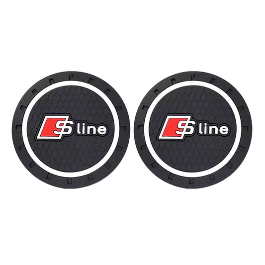 Car Coasters Water Cup Holder Pads Cup Slot Non-Slip Mat Interior Accessories for  Q5 Q4 A4 A6 A7 A5 A3 Q3 Q2 A1 A8 TT Sline