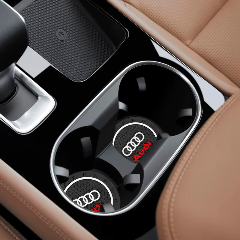 2Pcs Car Coaster Water Cup Bottle Holder Anti-Slip Pad Mat for  Sline A6 C5 C6 C7 C8 A4 B5 B6 B7 B8 B9 S3 S4 S5 Q3 8U Q5 8R
