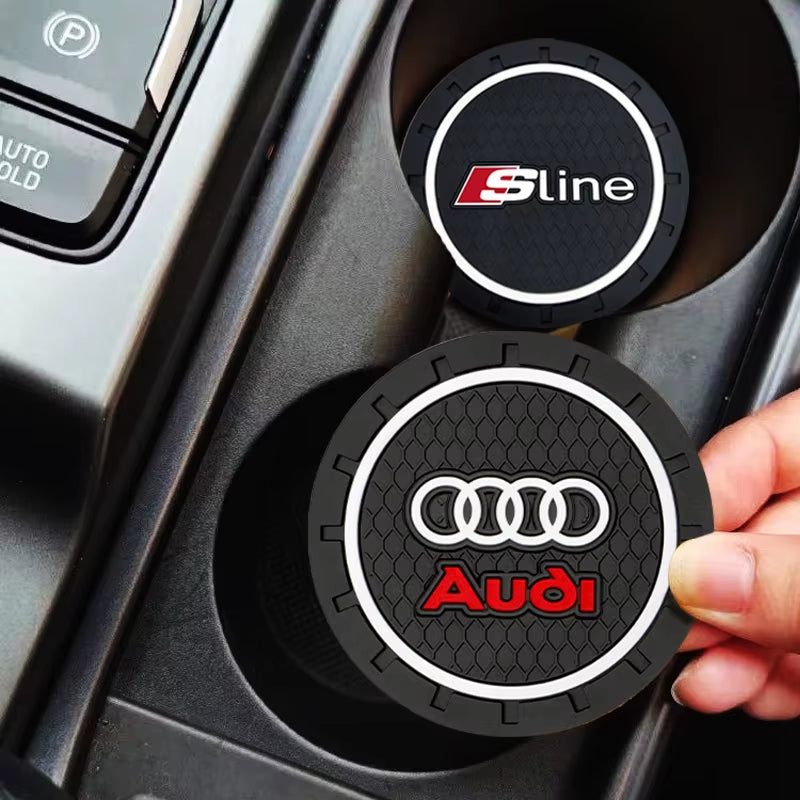2Pcs Car Coaster Water Cup Bottle Holder Anti-Slip Pad Mat for  Sline A6 C5 C6 C7 C8 A4 B5 B6 B7 B8 B9 S3 S4 S5 Q3 8U Q5 8R