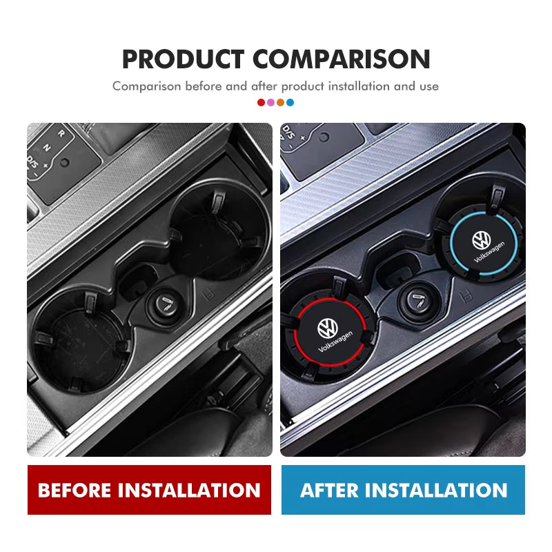2Pcs Car Water Cup Drink Holder anti Shake Fixed Anti-Slip Mats for  VW Scirocco Jetta Beetle Golf 4 5 6 Passat Polo