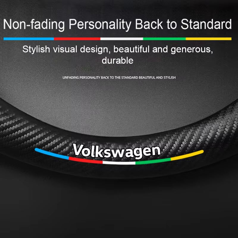Car Anti-Slip Suede Steering Wheel Cover for  Passat Golf GTI Beetle Tiguan Touareg Polo T-ROC ID.3 ID.4 Jetta T-Cross
