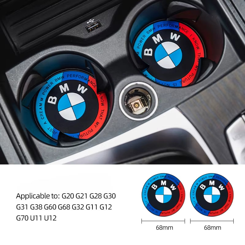 Car Interior Coaster Water Cup Anti-Slip Pad Decorate Mat for  E46 E90 E60 F30 F10 E39 E36 F20 G30 G20 E87 E92 E91 E30 F11 X1